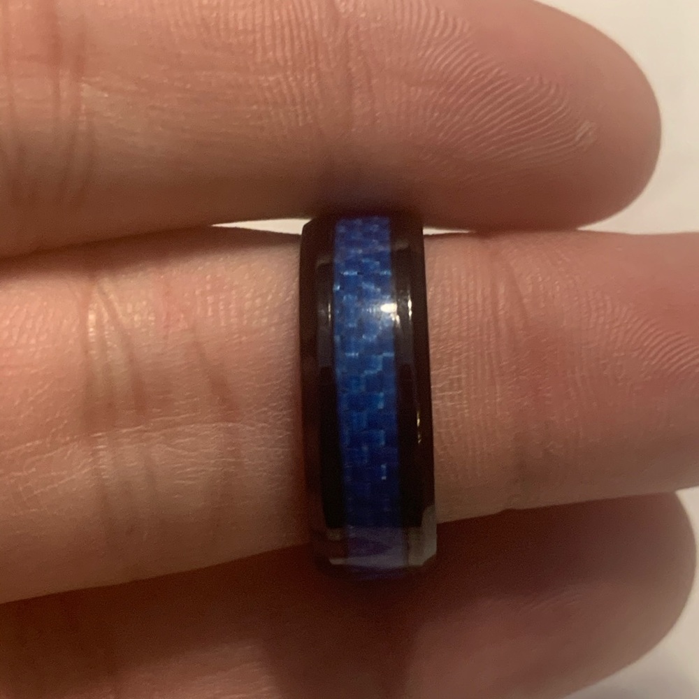 Blue and black men’s ring